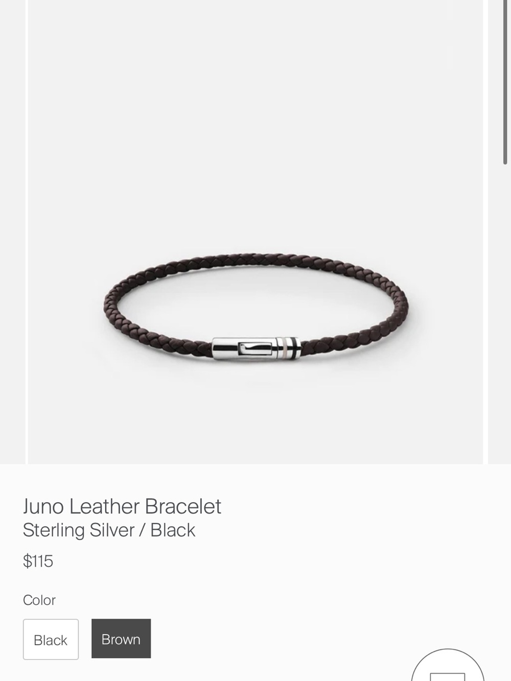 Miansai Braided Brown Leather Juno Bracelet with Silver Clasp